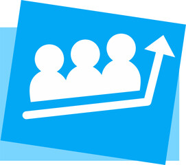 Follower social media rise increase blue icon. Perfect for social media marketing promotion