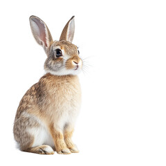 Obraz premium A Cute Domestic Rabbit Sitting Gracefully Against a Dark Background