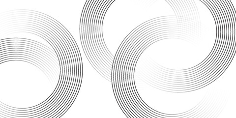 White geometric abstract background overlapping layers on bright space with line effect decoration. Circle style concept modern graphic design element