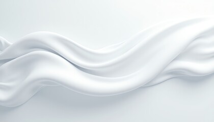 Smooth flowing white fabric texture background.