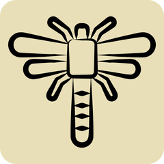Icon Dragonfly. related to Insects symbol. hand drawn style. design editable