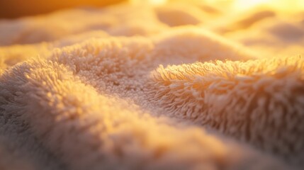 Golden Hour on Fluffy Textile