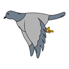 Cute Pigeon Illustration with Cartoon Design. Isolated Vector Character.