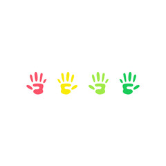 Vibrant colorful hands. Vector illustration 