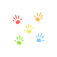 Obraz premium Vibrant colorful hands. Vector illustration 