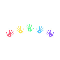 Obraz premium Vibrant colorful hands. Vector illustration 