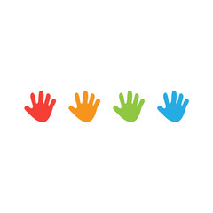 Vibrant colorful hands. Vector illustration 