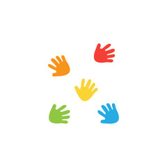Obraz premium Vibrant colorful hands. Vector illustration 