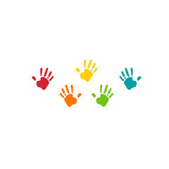 Fototapeta premium Vibrant colorful hands. Vector illustration 
