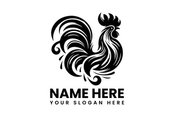 PrintRooster Icon: A bold, monochrome icon showcases the proud form of a rooster, embodying strength and vitality with its elegant lines.