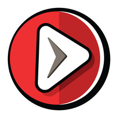 Fototapeta premium Media Control Play Icon Silhouette