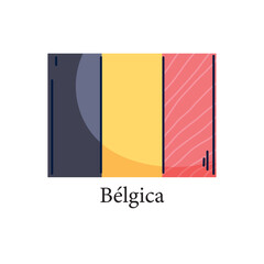 Vector illustration of the national flag of Belgium with vertical black, yellow, and red stripes