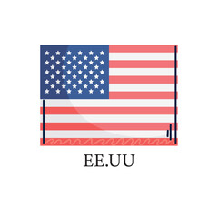 Vector illustration of the national flag of the United States of America with abstract modern background and artistic style