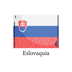 Vector illustration of the national flag of Slovakia with abstract artistic background and modern design details