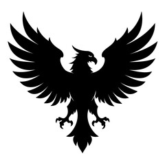 Transparent PNG Black Eagle Silhouette Swooping Down with Spread Wings – Perfect for Logos, Posters, and Wildlife Designs