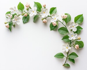Fototapeta premium Delicate spring flowers in a graceful arch