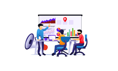 Marketing strategy campaign concept illustration