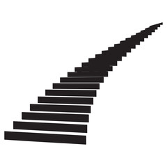 Ascending Vector Black silhouettes stair, minimalistic illustration, minimalist design of stairs. with white background