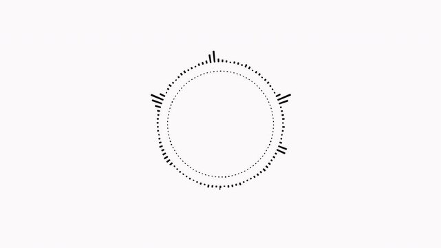 Circular interface audio voice speech circular waveform patterns. Loop ready animations. Black and white background versions. 