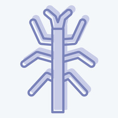 Icon Bug Stick. related to Insects symbol. two tone style. design editable