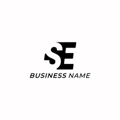 design logo creative letter S and letter E