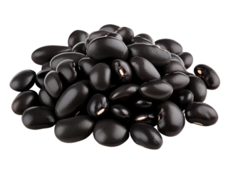 A Close-Up View of a Pile of Shiny Black Beans, Rich in Texture and Color, Highlighting the Details of Each Bean's Unique Shape