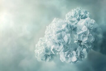 A pale blue hydrangea flower