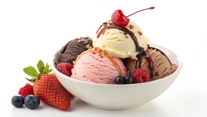 ice cream with berries