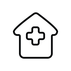 Healthcare Home Icon Medical House Symbol, Clinic Logo, Hospital Sign, Vector Illustration
