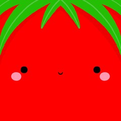 Adorable cartoon tomato with a smiling face and rosy cheeks_4