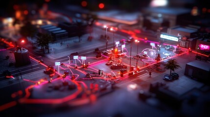 Night City Street Scene - Digital Art