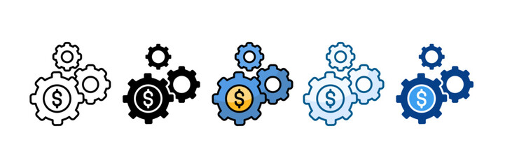 Financial Industry Icon Set Multiple Style Collection