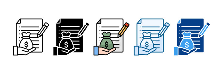 Claims Paid Icon Set Multiple Style Collection