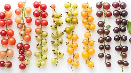 Colorful Currant Variety with Flatlay.