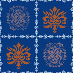 Damask seamless vector background. baroque style pattern. Graphic ornate pattern for wallpaper, fabric, packaging, wrapping. Damask flower ornament.