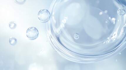 Captivating abstract composition of floating liquid orbs in ethereal gradient background