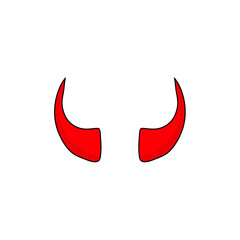Simple red devil horns icon