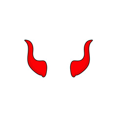 Simple red devil horns icon
