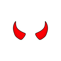 Simple red devil horns icon