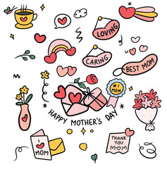 Mothers day doodle illustration