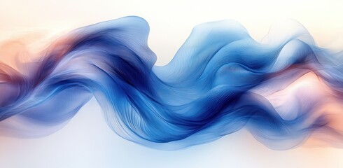 Obraz premium Abstract Blue Flowing Waves Background Smooth Light Gradient Digital Design