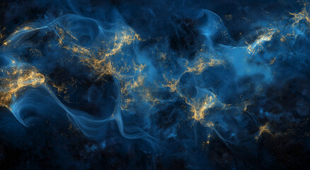 Abstract blue background with glowing network connections and dots