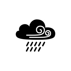Windy rain icon illustration