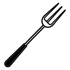 grill fork line art vector illustration with white background