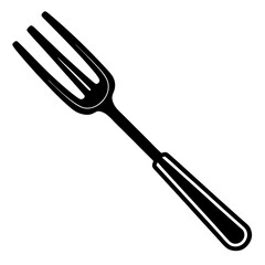 grill fork line art vector illustration with white background