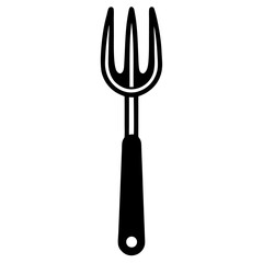 grill fork line art vector illustration with white background