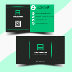 Modern Black and Green Business Card