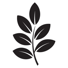 Minimalist Vector Black silhouettes Leafy Plant Logo. with white background