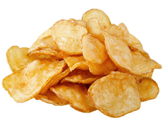 A Delicious Pile of Crispy Golden Potato Chips Ready to Eat
