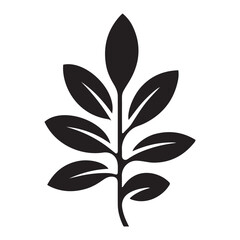 Minimalist Vector Black silhouettes Leafy Plant Logo. with white background